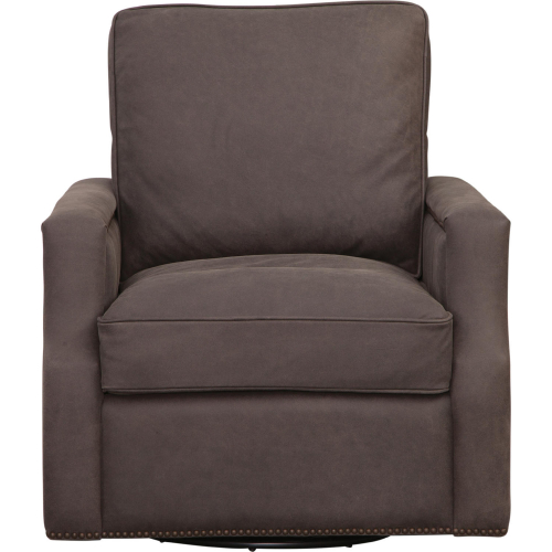 Welton Swivel Accent Chair in Wolverine Cocoa Brown Leather